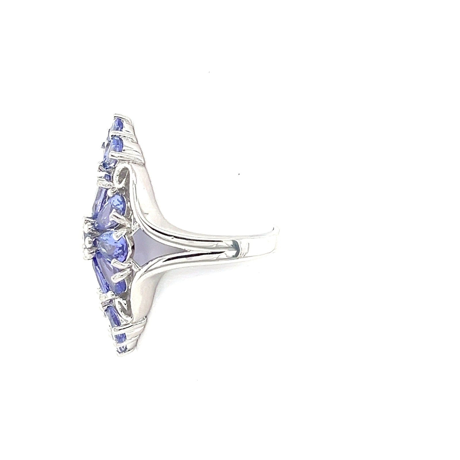 Two-Stone Tanzanite Delight: Sterling Silver Bracelet (R2140) - Bluestargemstones - -